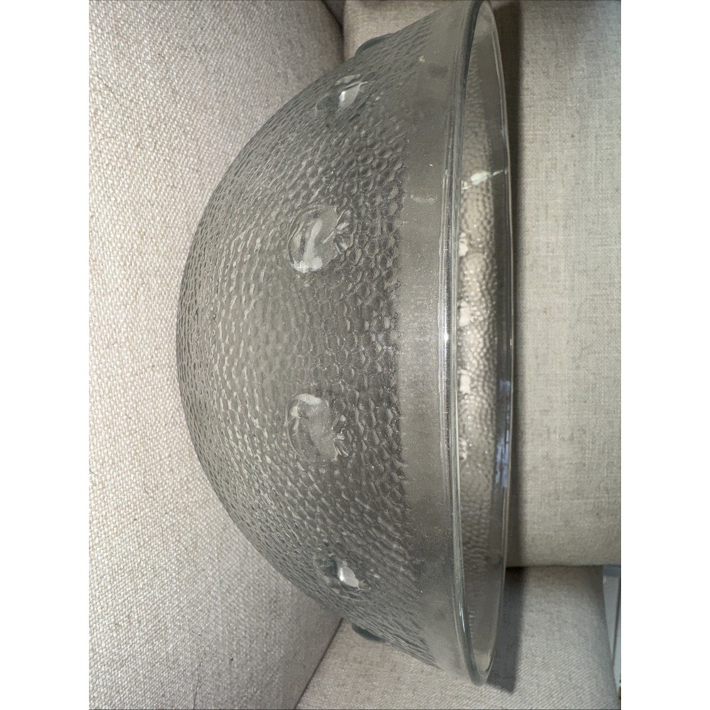 Vintage Textured Clear Salad Bowl With Apples 4.75in X 9.75in‎